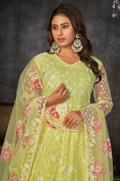 Light Yellow Designer Anarkali Suits