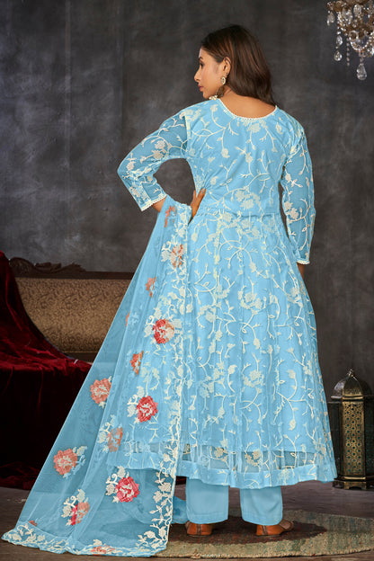 Sky Blue Designer Anarkali Suits