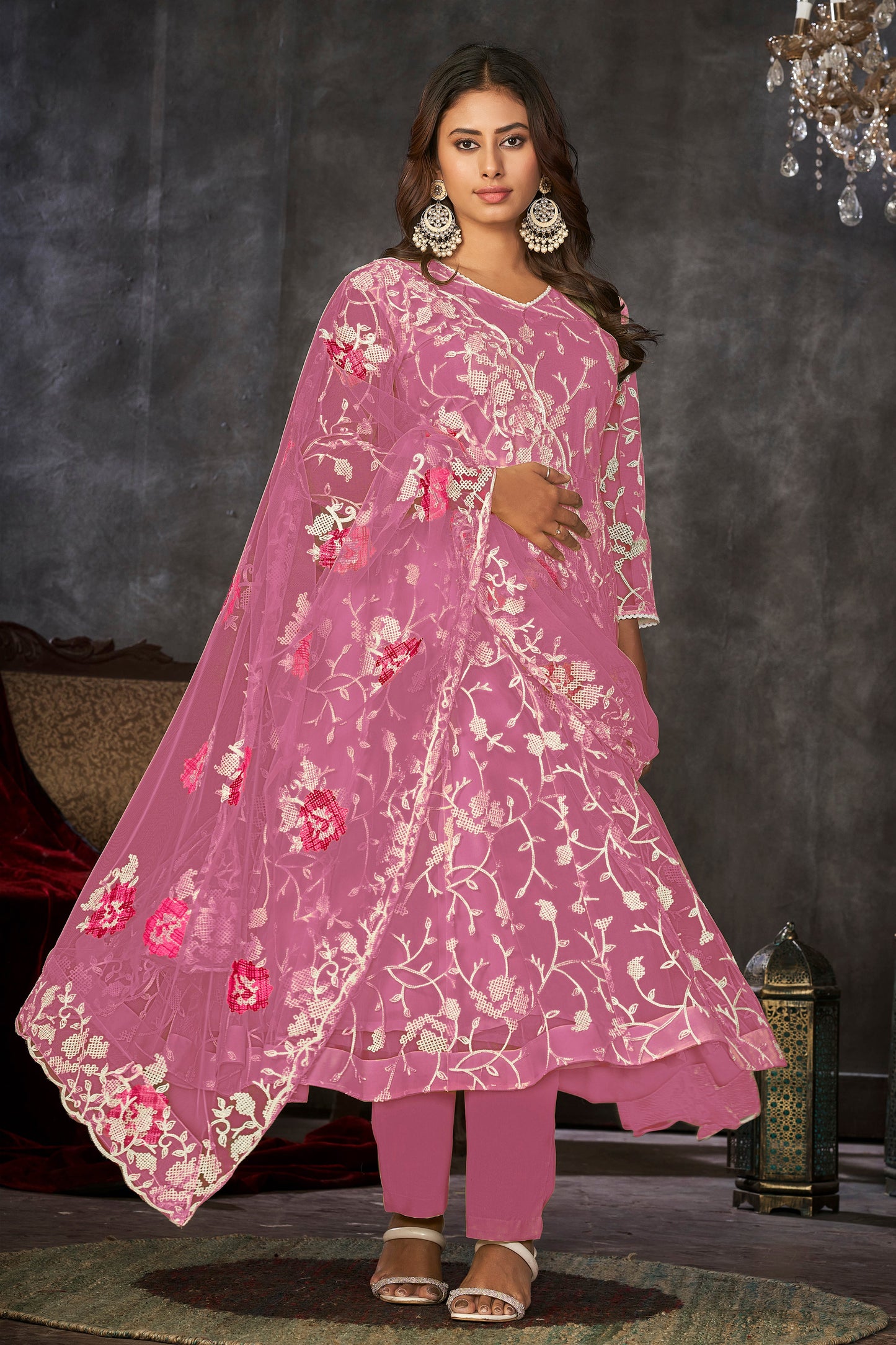 Pink Designer Anarkali Suits