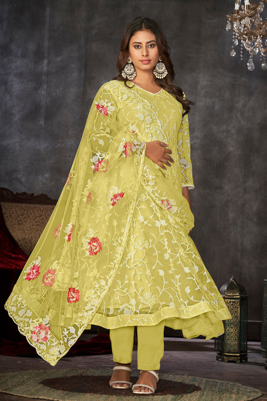 Yellow Designer Anarkali Suits