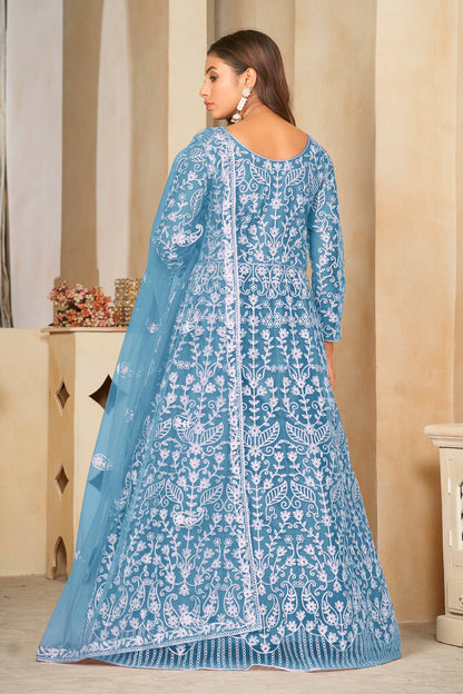 Sky Blue Designer Anarkali Suits