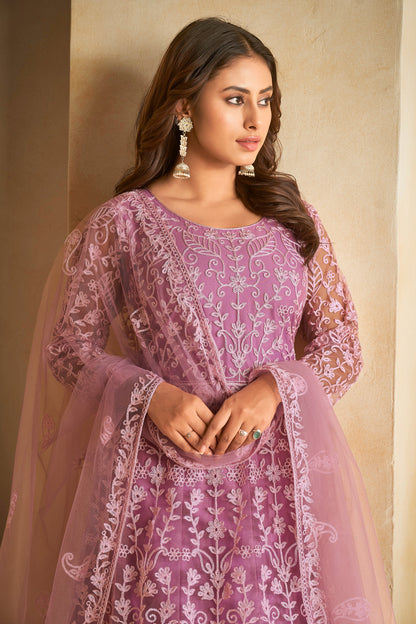 Purple Designer Anarkali Suits