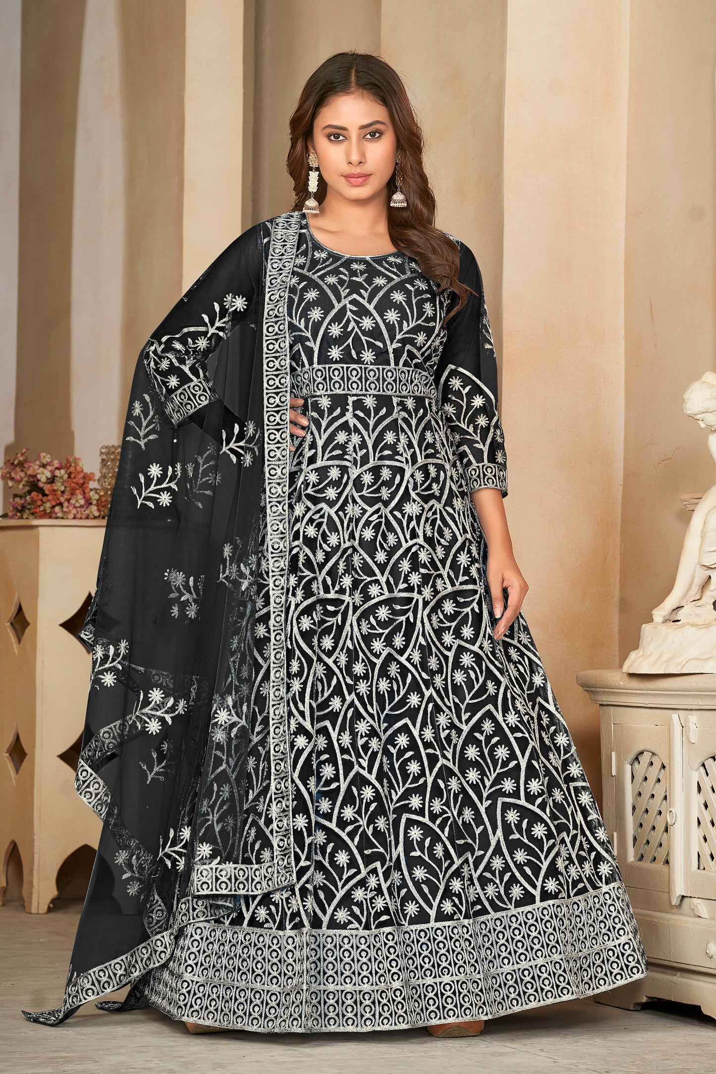 Black Designer Anarkali Suits