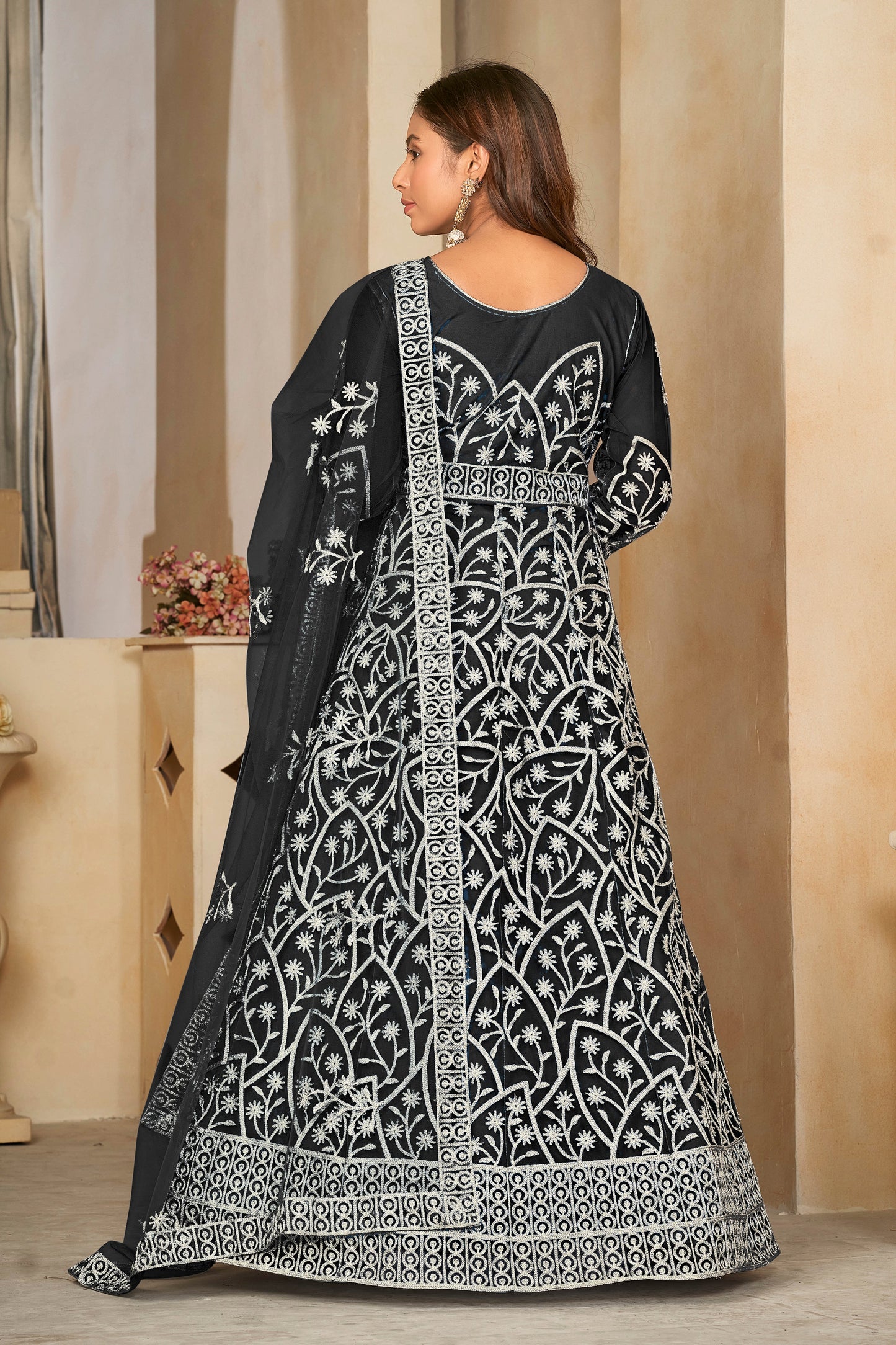 Black Designer Anarkali Suits