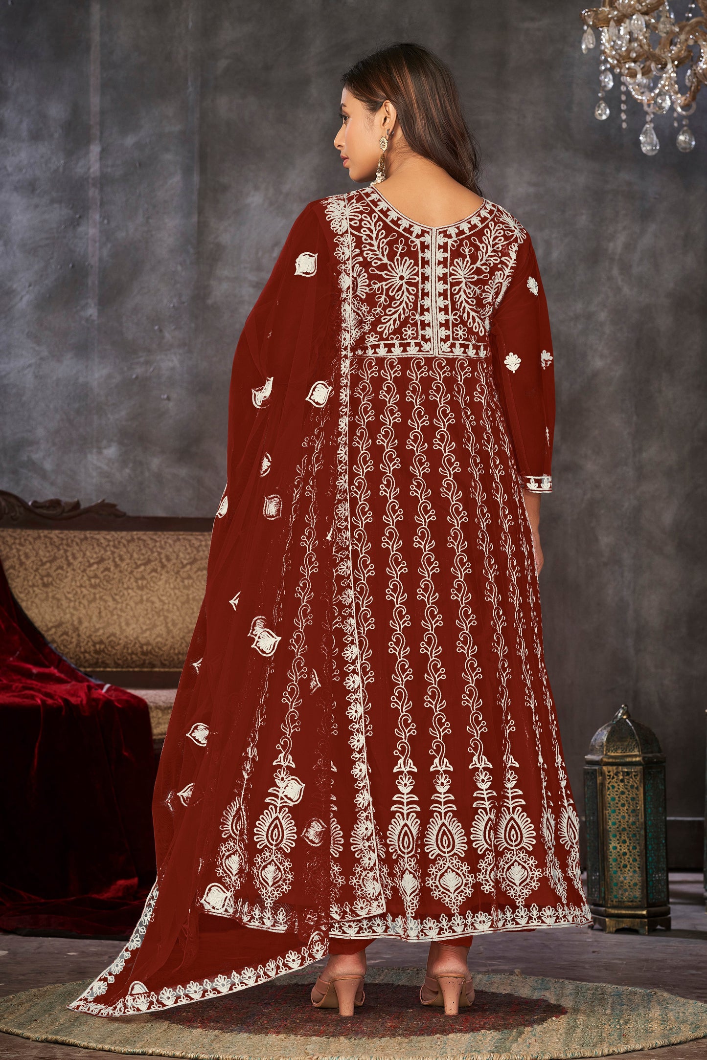 Maroon Traditional Anarkali Suits