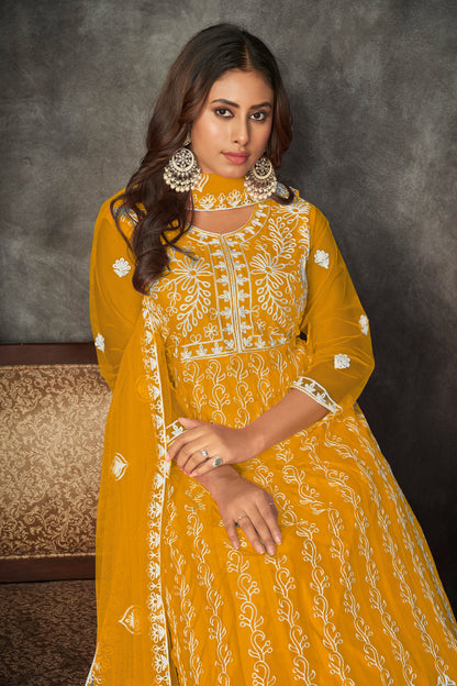 Mustard Traditional Anarkali Suits