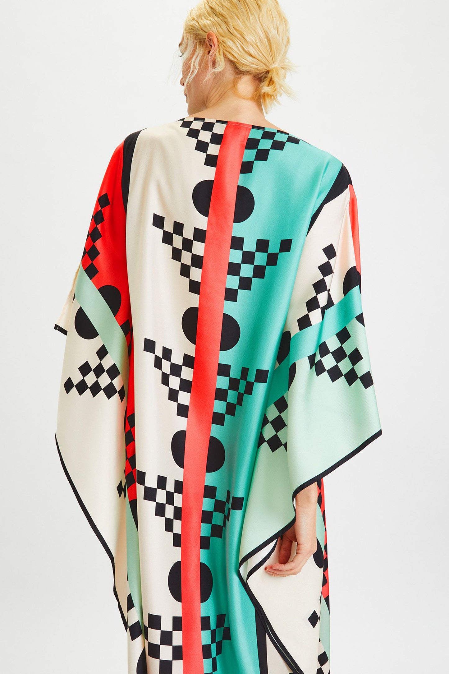 Woman Printed Soft Satin Silk Kaftan