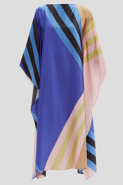 Woman Printed Soft Satin Silk Kaftan