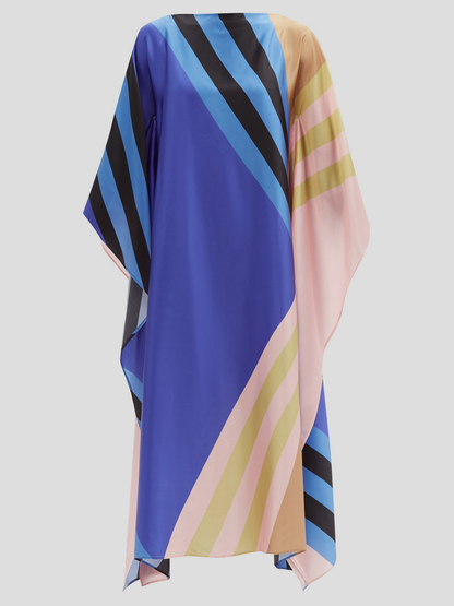 Woman Printed Soft Satin Silk Kaftan