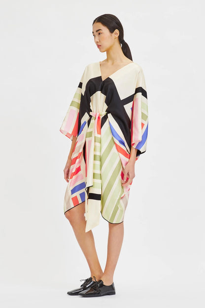 Printed Soft Silk Short Kaftan