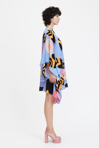 Soft Silk Crepe Printed Short Kaftan