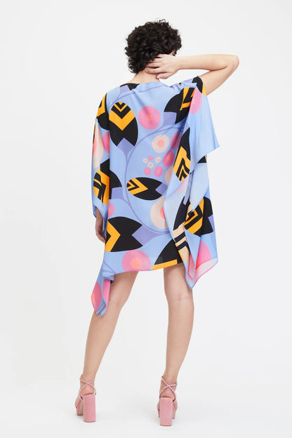 Soft Silk Crepe Printed Short Kaftan