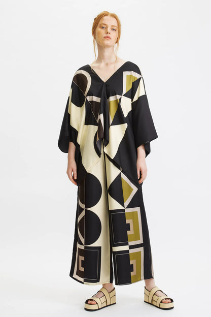 Black Printed Maxi Kaftan