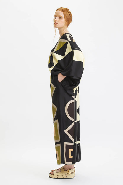 Black Printed Maxi Kaftan