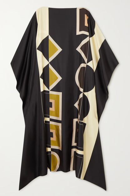 Printed Maxi Silk Kaftan