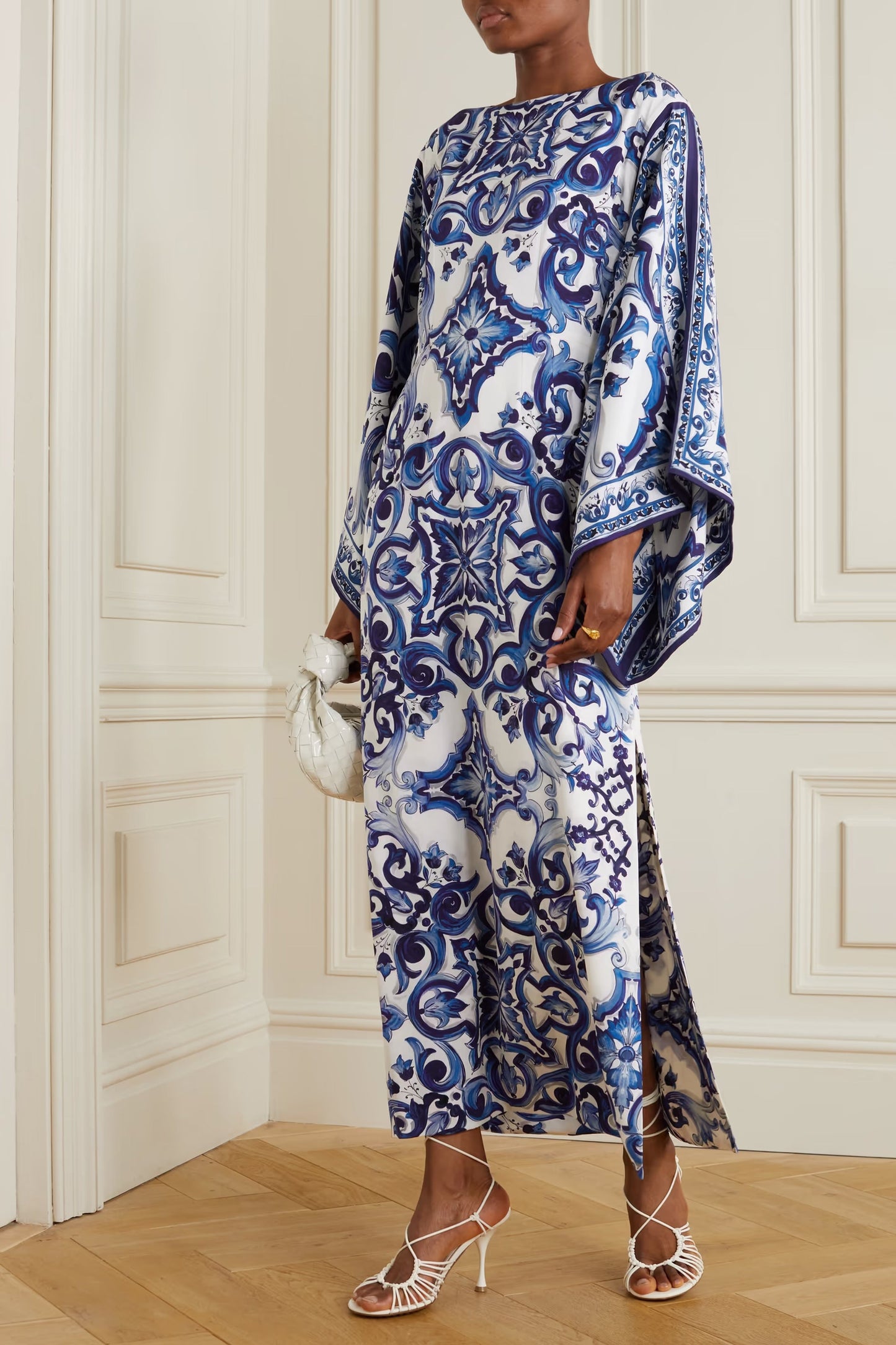 Blue Latest Printed Maxi Kaftan