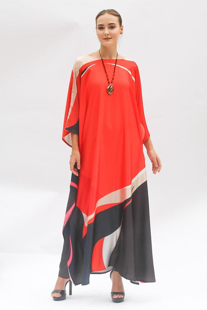 Red Color Desingner Kaftan