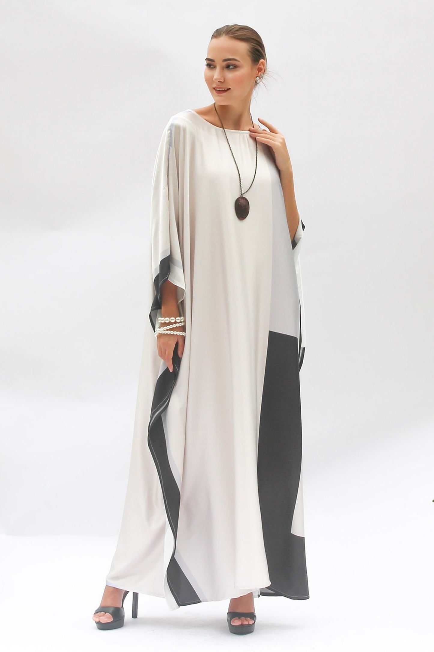 Grey Color Silk Kaftan