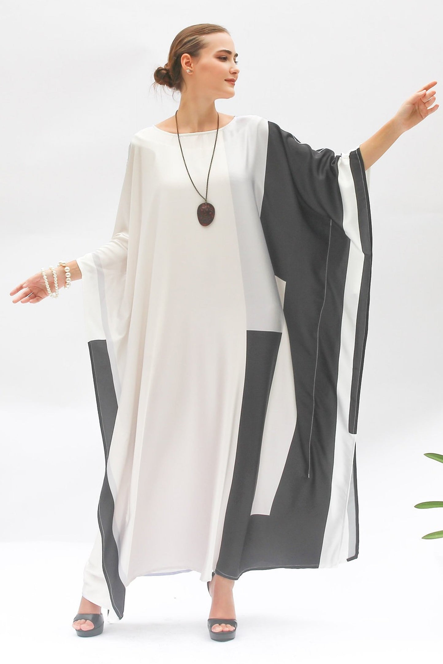 Grey Color Silk Kaftan