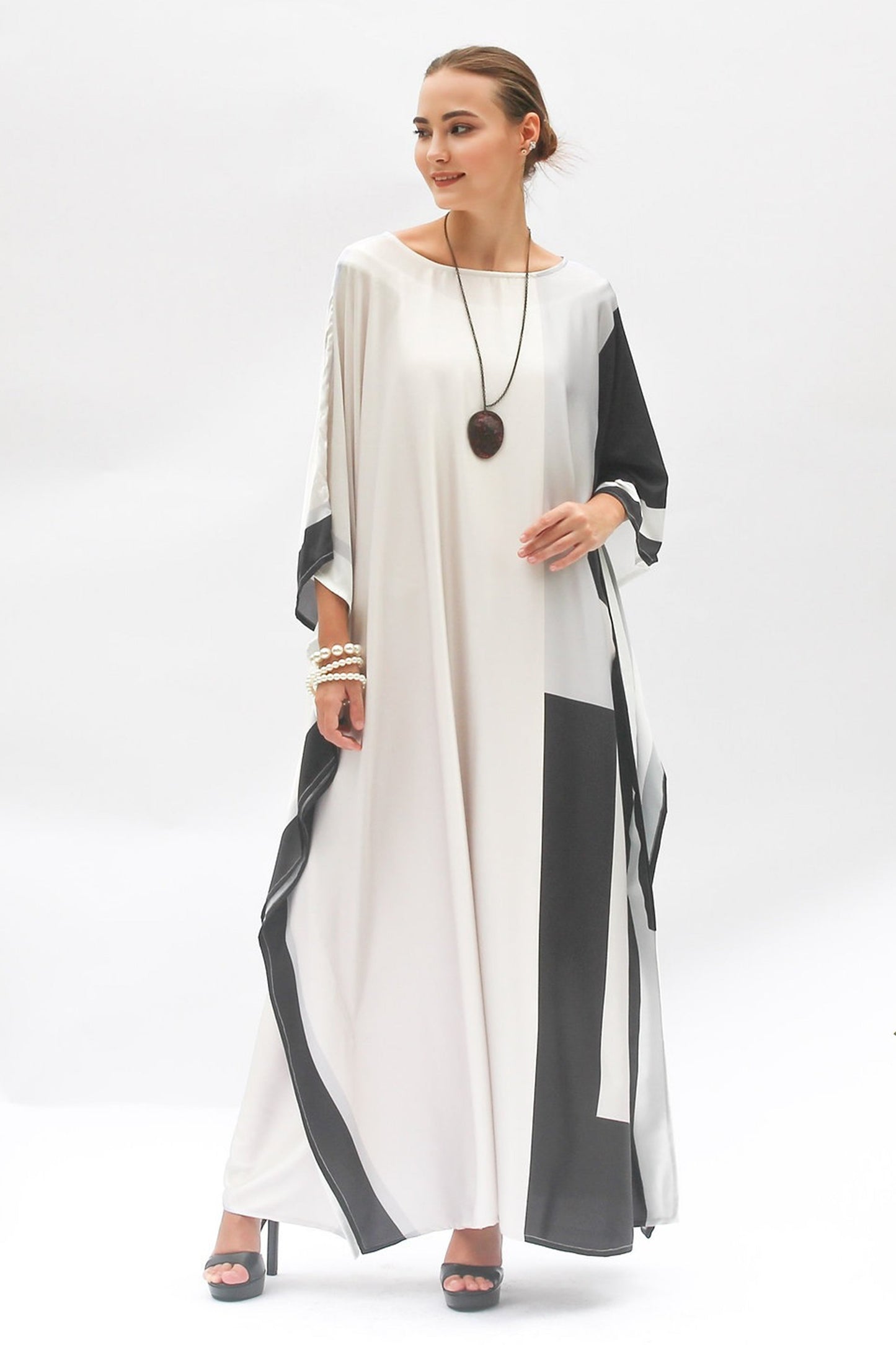 Grey Color Silk Kaftan