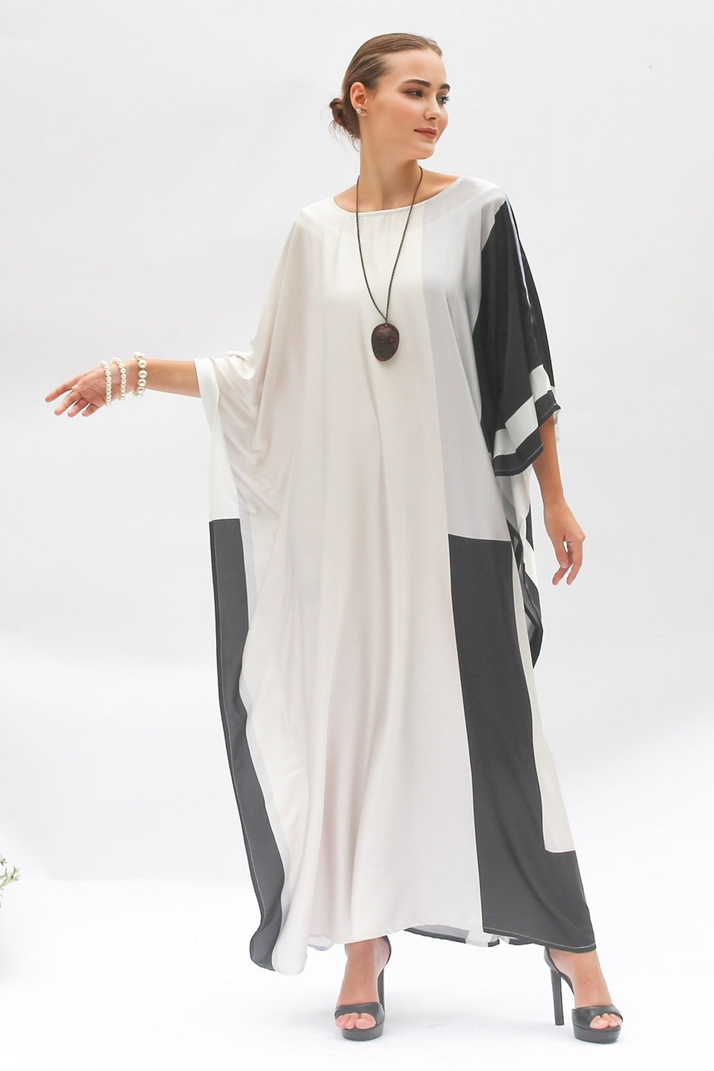 Grey Color Silk Kaftan