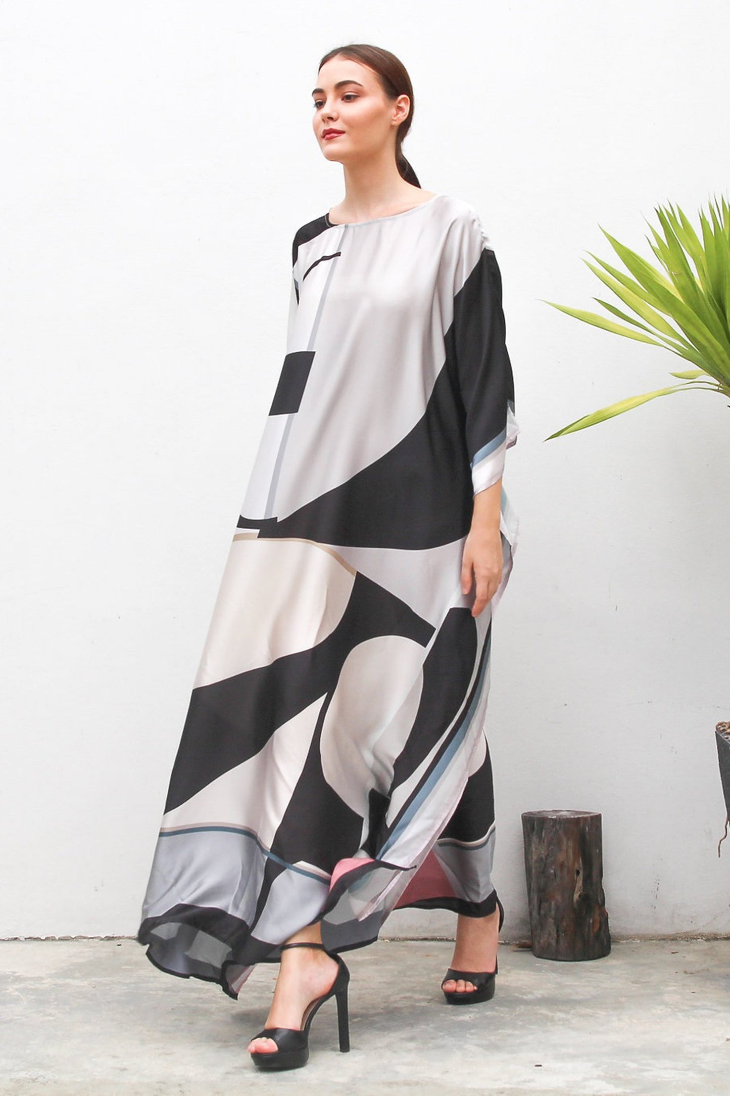 Multi Color Designer Silk Kaftan