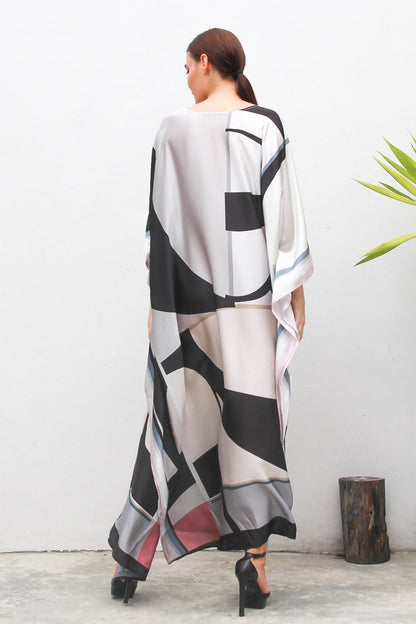 Multi Color Designer Silk Kaftan