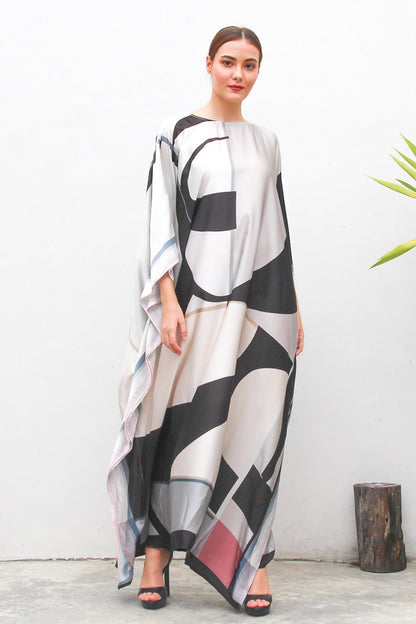 Multi Color Designer Silk Kaftan