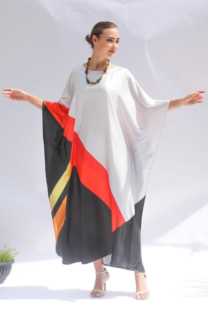 Multi Color Fancy Silk Kaftan