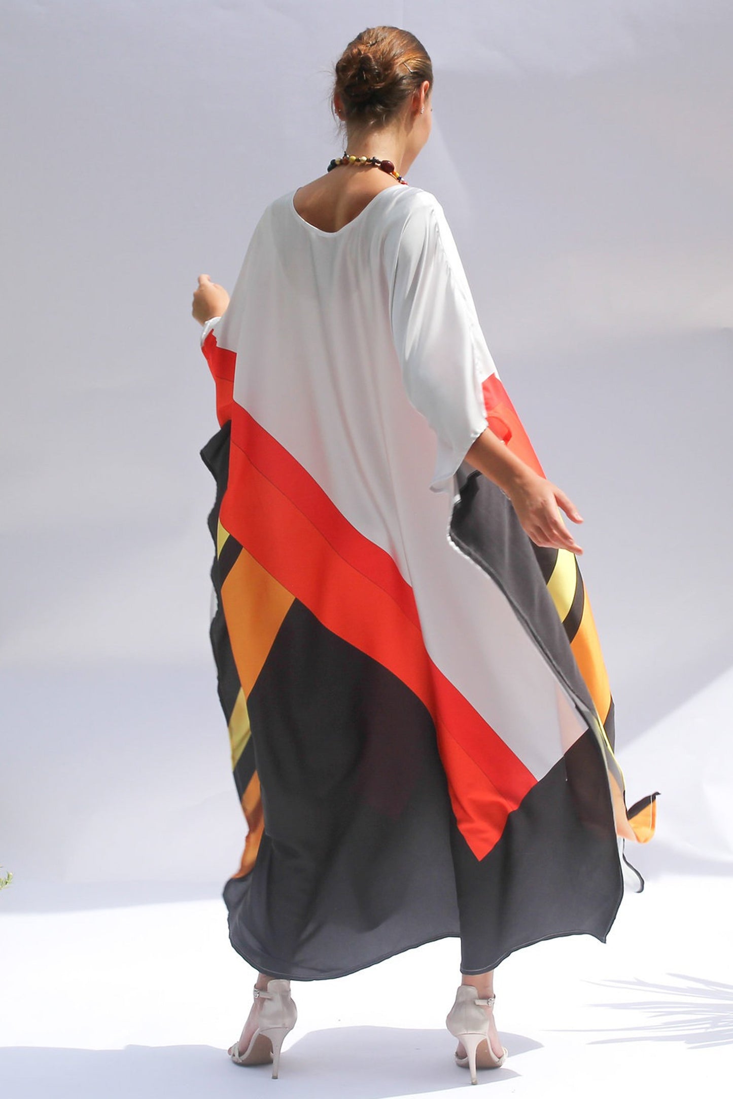 Multi Color Fancy Silk Kaftan