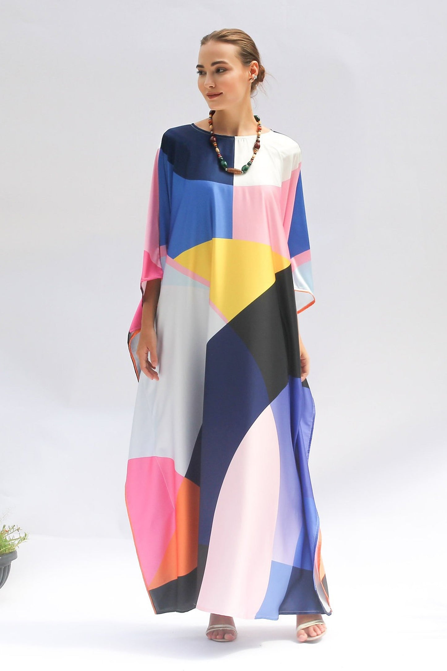 Multi Color Party Wear Silk Kaftan