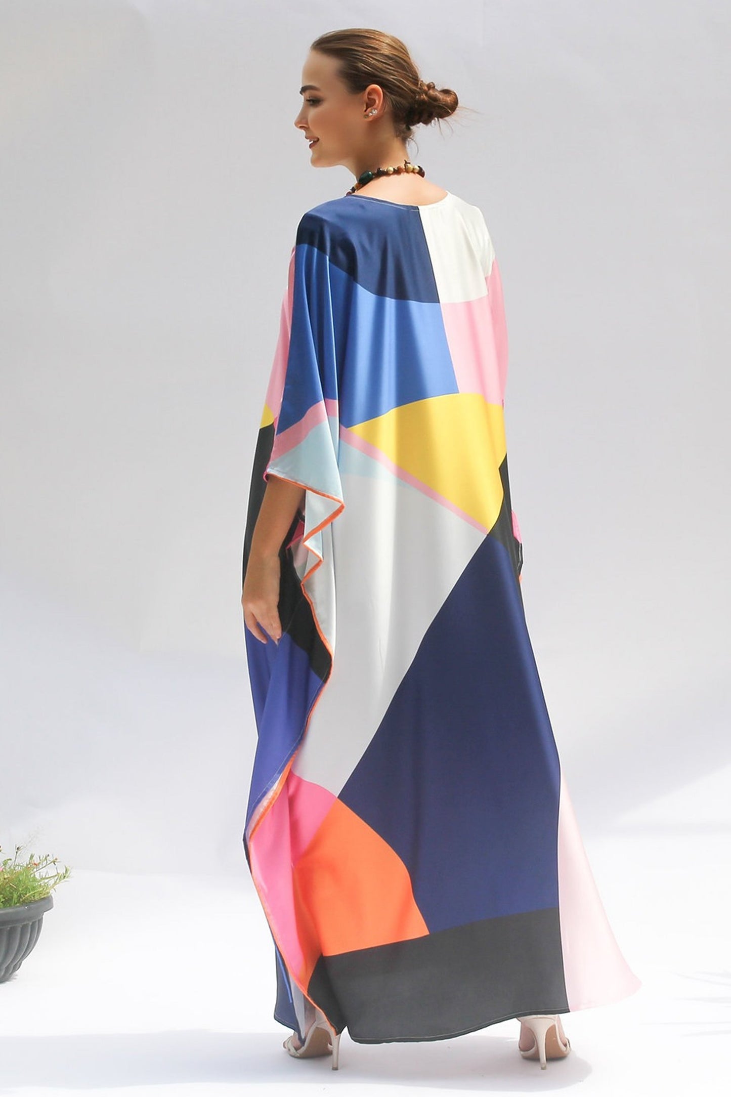 Multi Color Party Wear Silk Kaftan