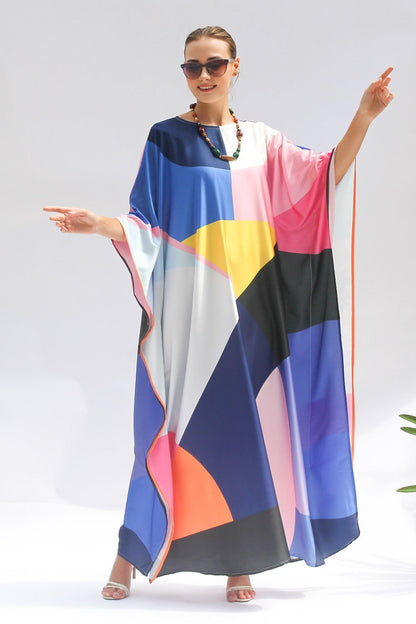 Multi Color Party Wear Silk Kaftan