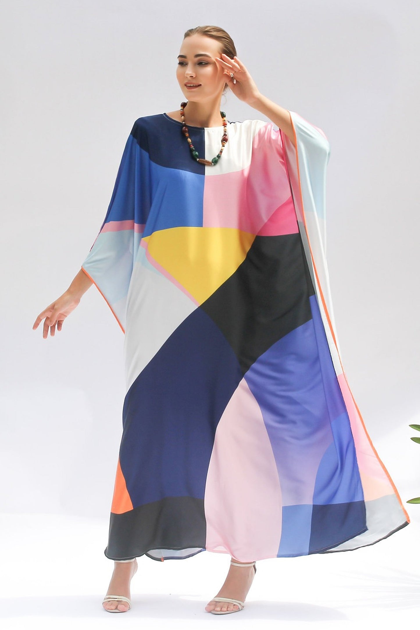 Multi Color Party Wear Silk Kaftan