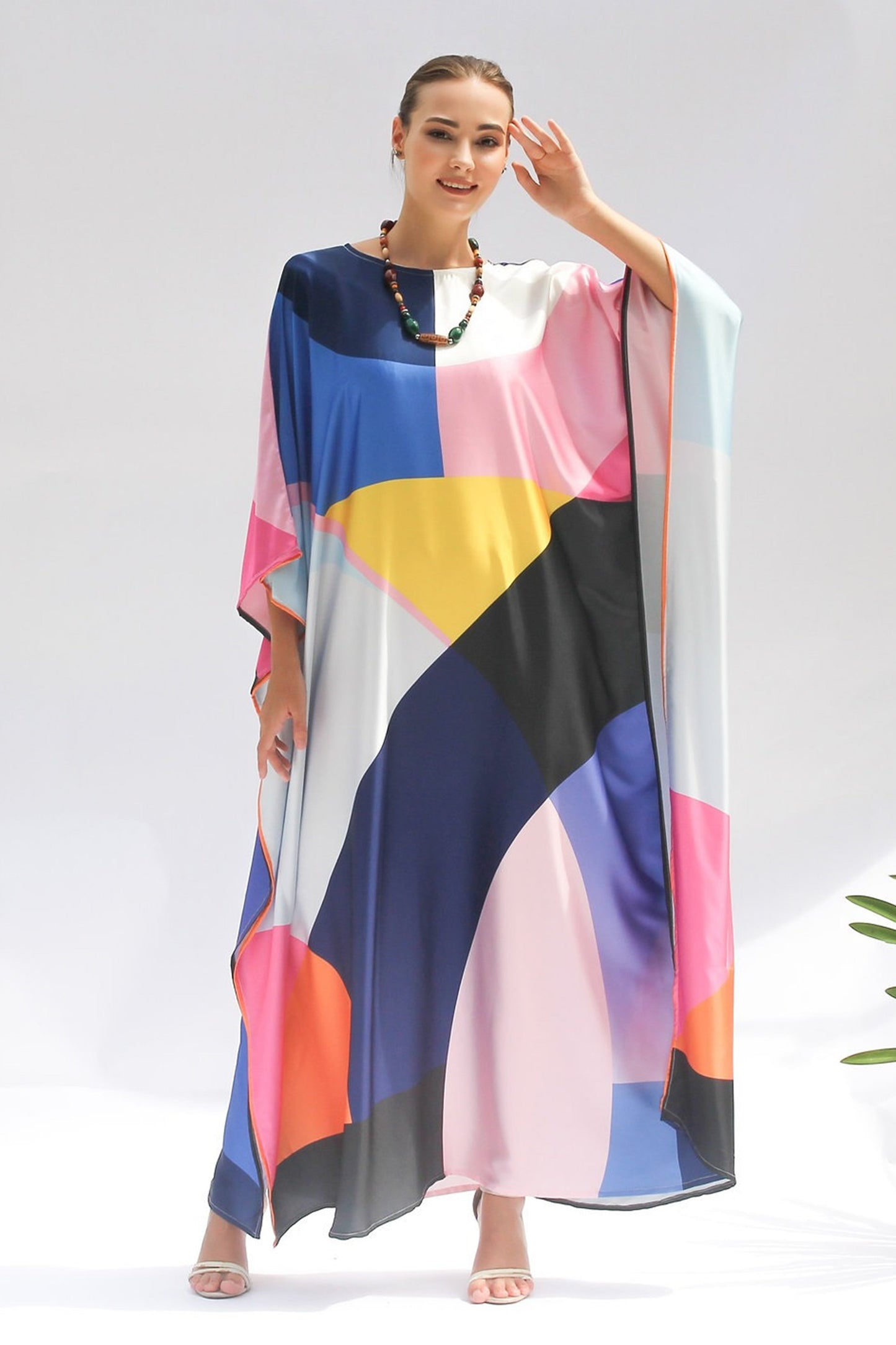 Multi Color Party Wear Silk Kaftan