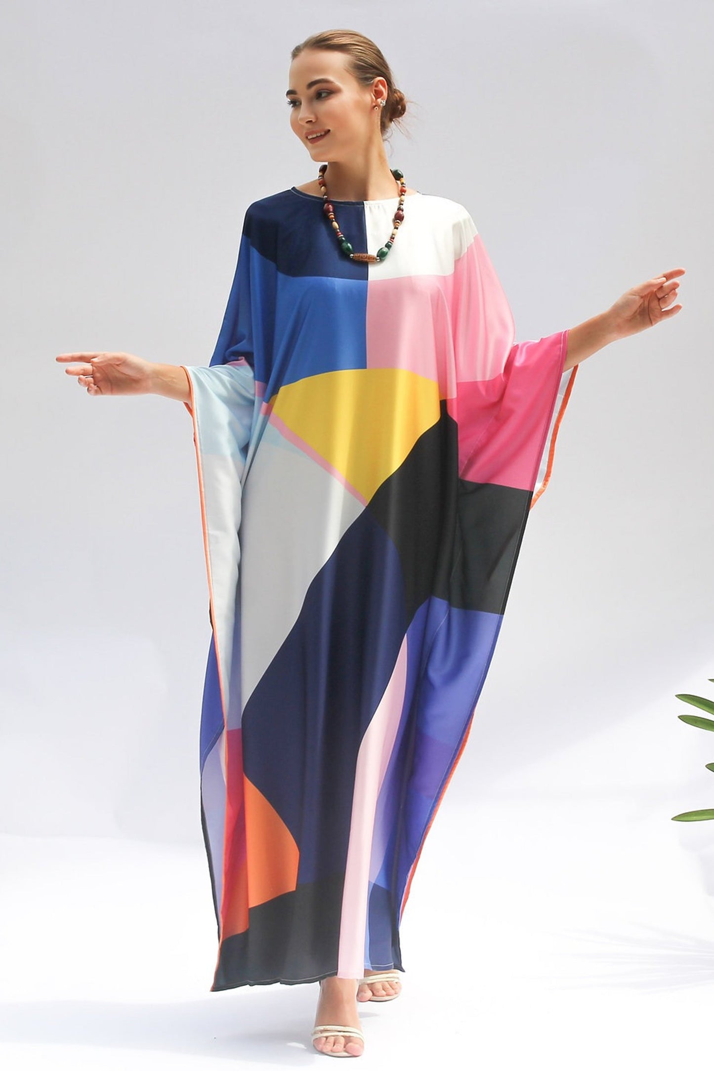 Multi Color Party Wear Silk Kaftan