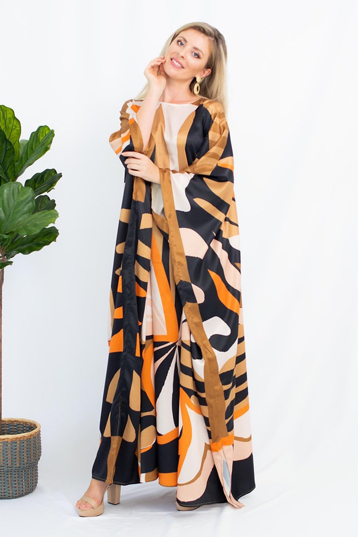 Multi Color Arabic Silk Kaftan