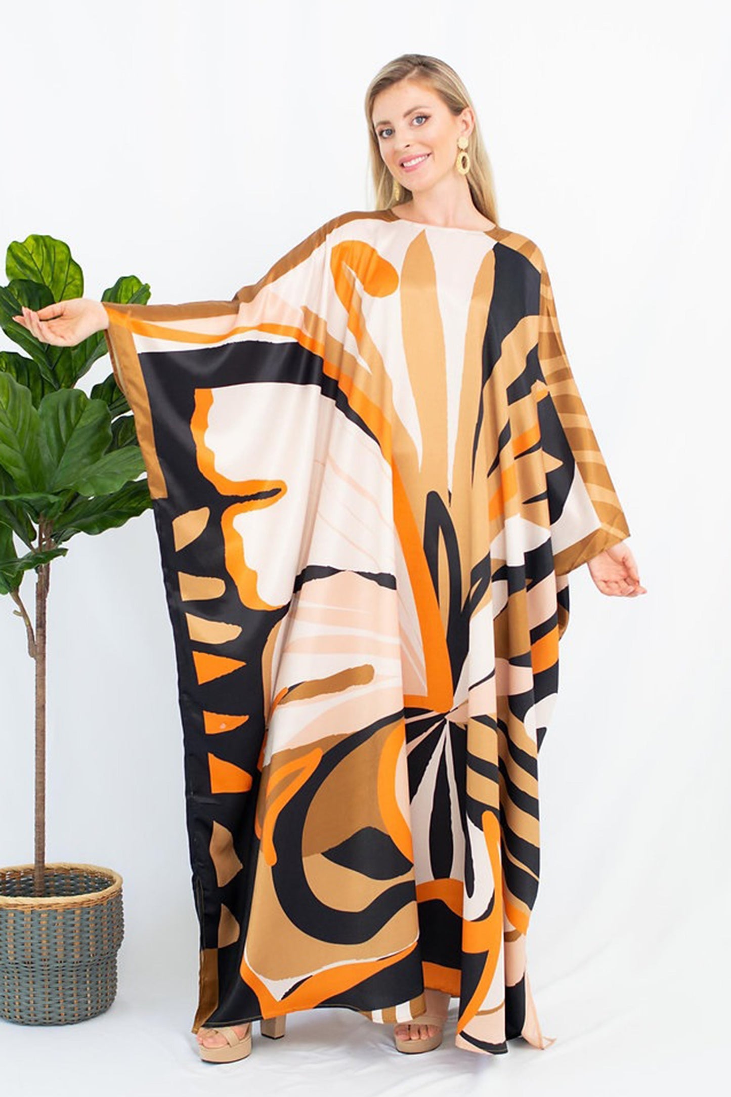 Multi Color Arabic Silk Kaftan