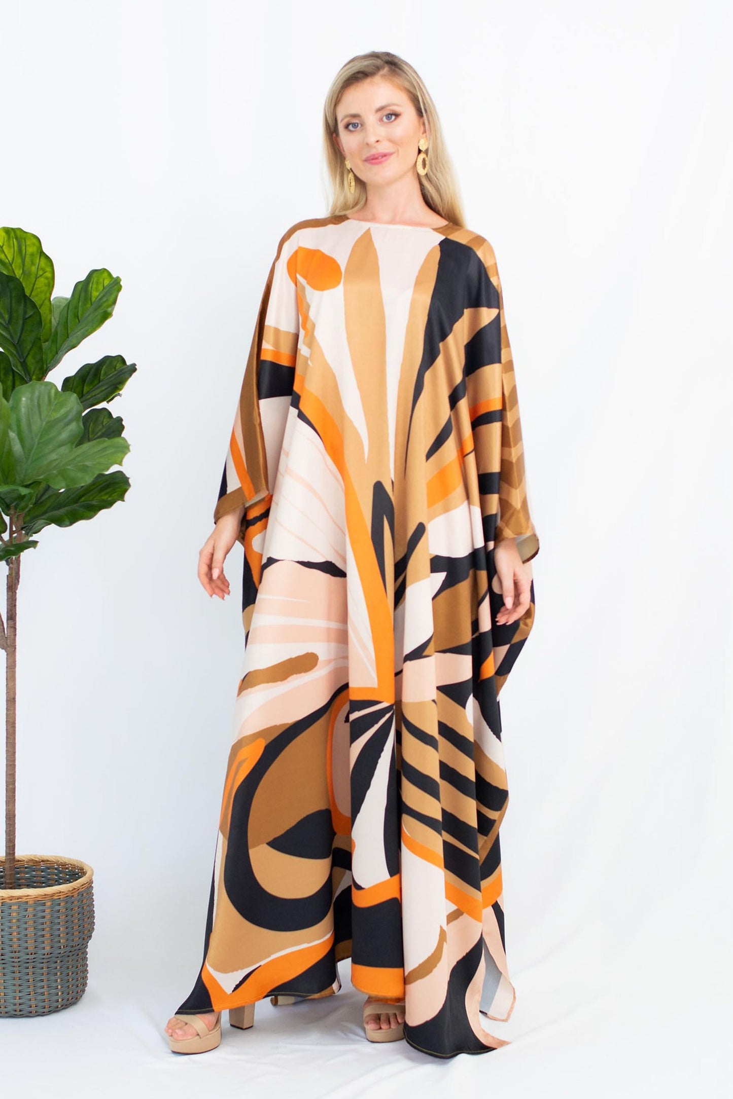 Multi Color Arabic Silk Kaftan