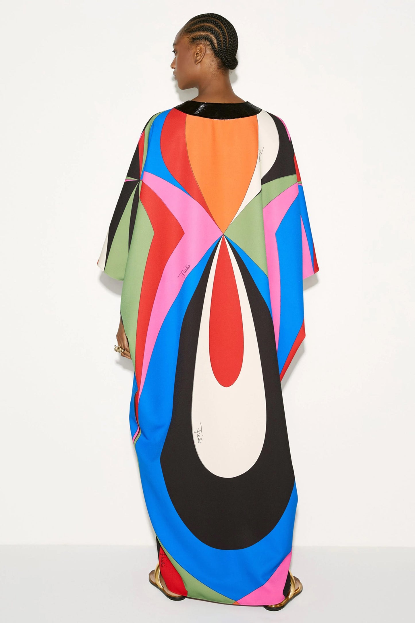 Multi Color Designer Silk Kaftan