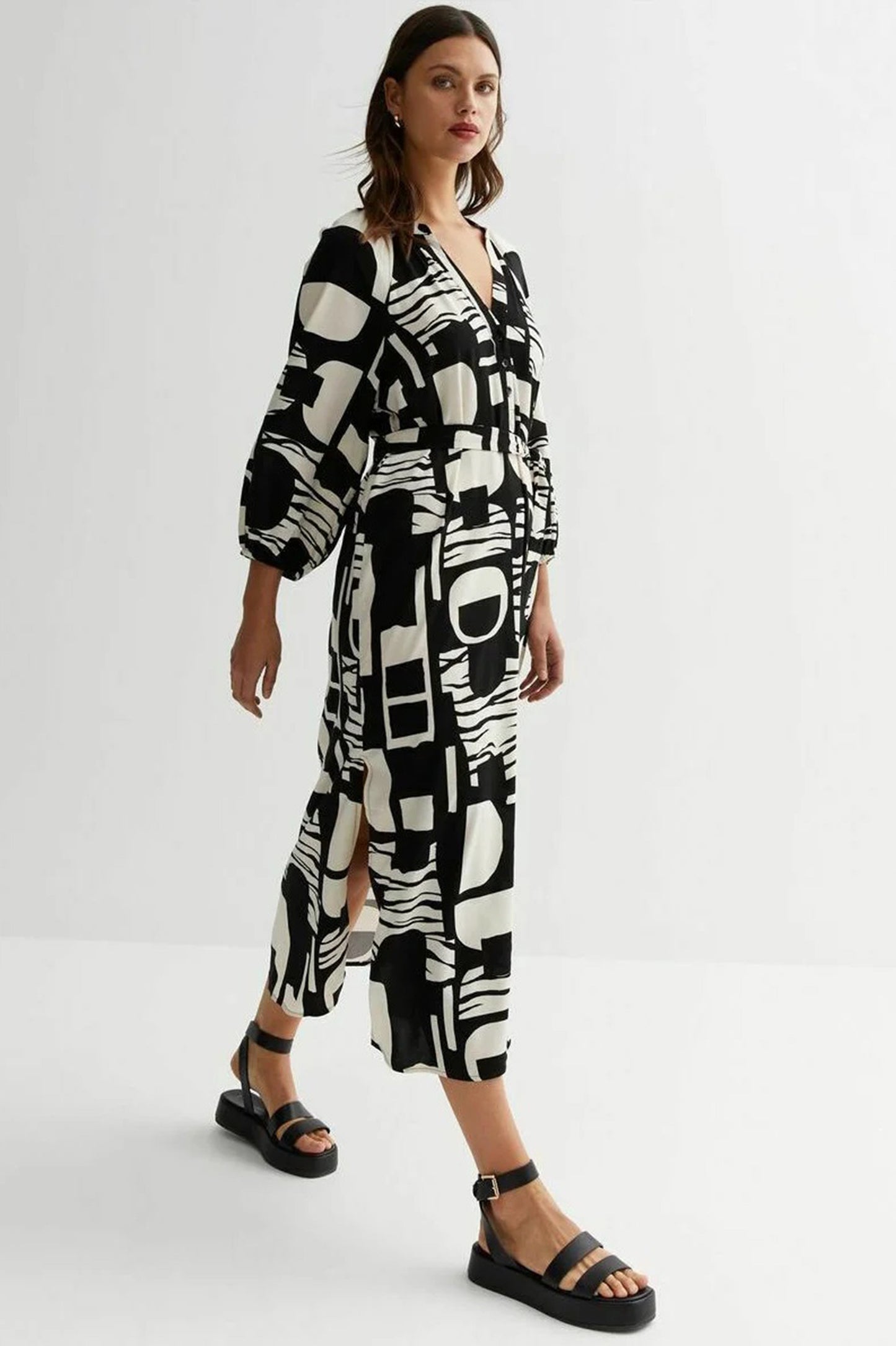 Black Designer Digital Printed Maxi Dress