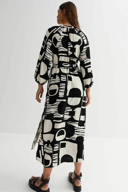 Black Designer Digital Printed Maxi Dress