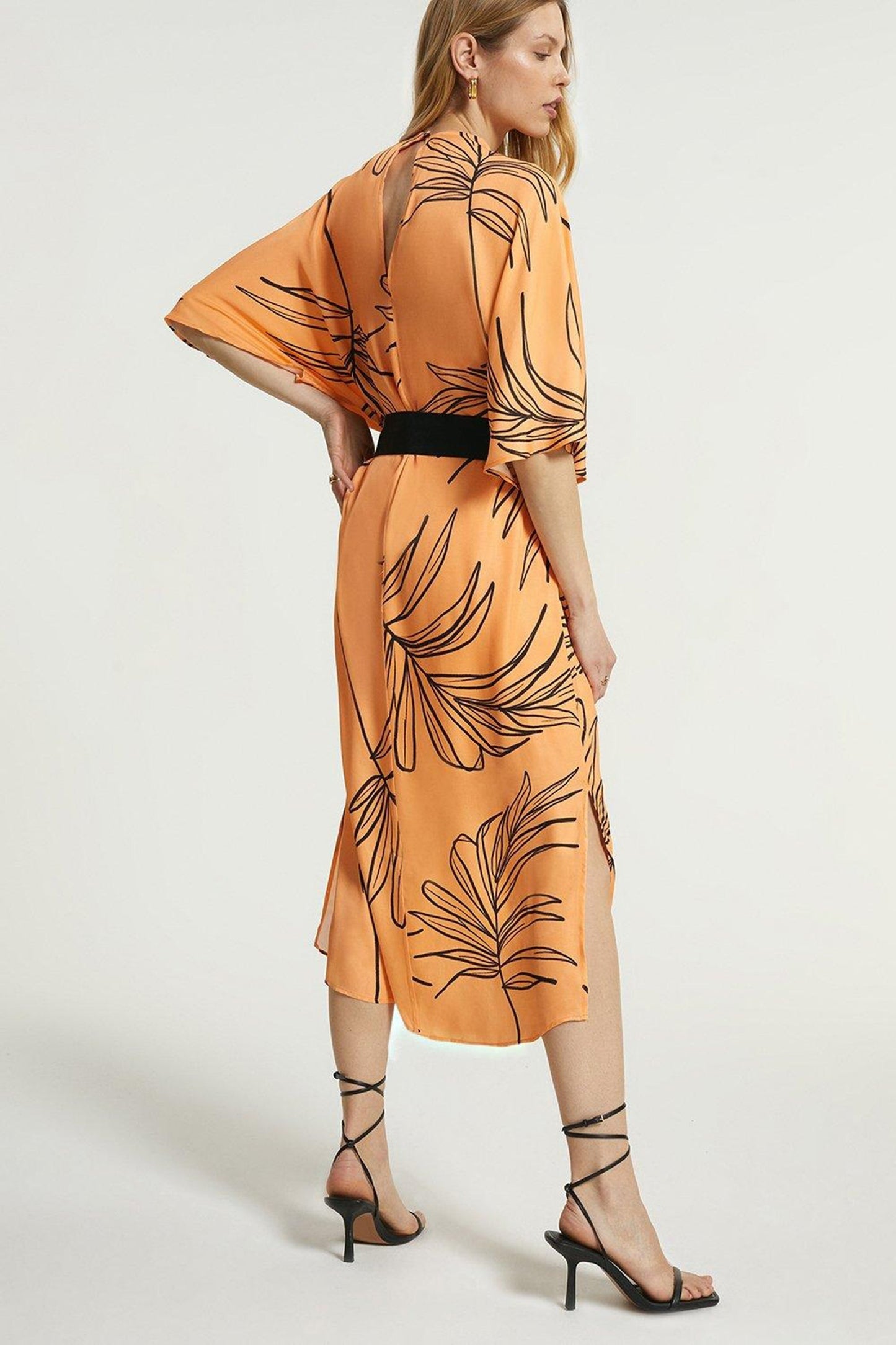 Peach Designer Digital Maxi Dress