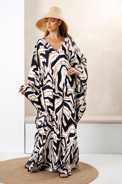 White And Black Designer Kaftan