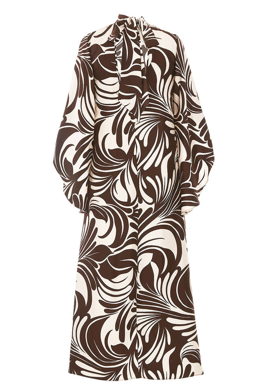 African Woman Printed Silk Kaftan