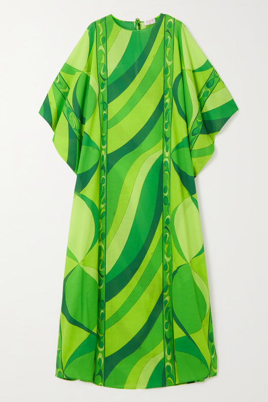 Green Color Designer Kaftan