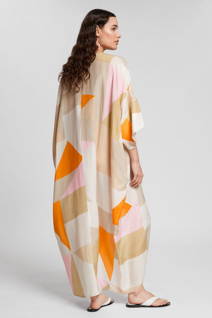 Cream Soft Silk Maxi Dress