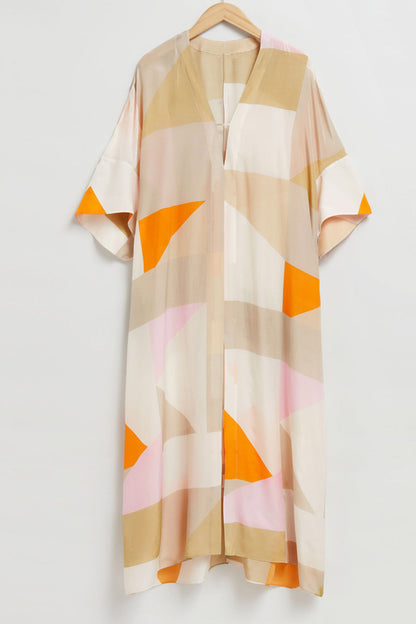 Cream Soft Silk Maxi Dress