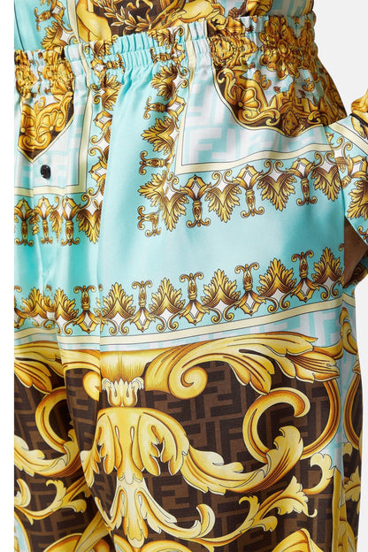 Gold Soft Satin Silk Kaftan