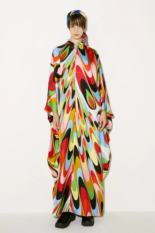 Multi Color Soft Satin Silk Kaftan